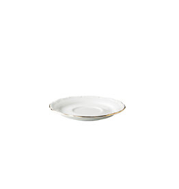 Stylepoint Q Basic Maria Theresa Saucer for Soup Cup, White with gold rim, 17cm