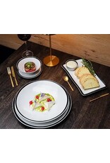 Stylepoint Eclipse plate deep, white with black rim, 22cm, 1000ml