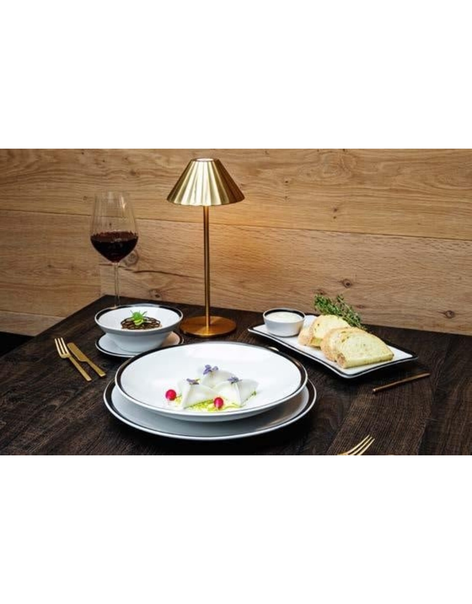 Stylepoint Eclipse plate, rectangular, white with black rim, 27,5x15,6 cm