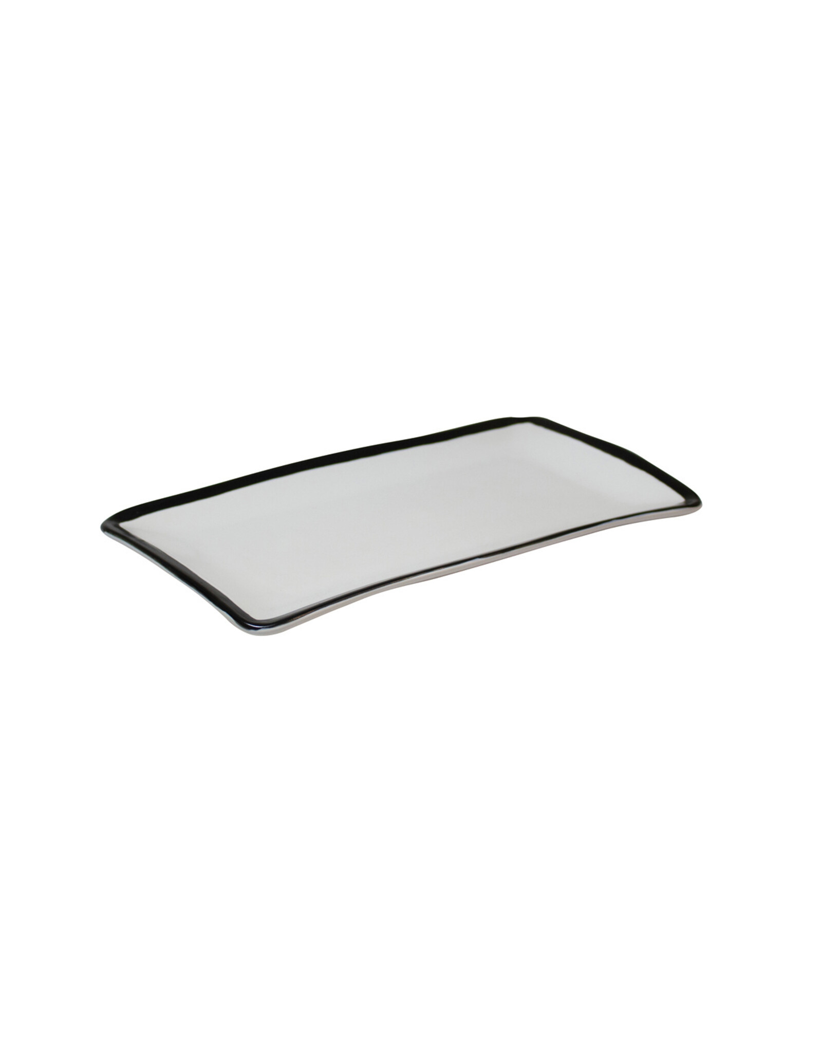 Stylepoint Eclipse plate, rectangular, white with black rim, 27,5x15,6 cm