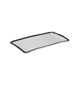 Stylepoint Eclipse plate rectangular, white with black rim, 27,5x15,6 cm