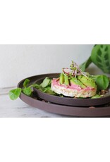 Stylepoint Forest round deep plate on a base with natural tones, 22.5cm