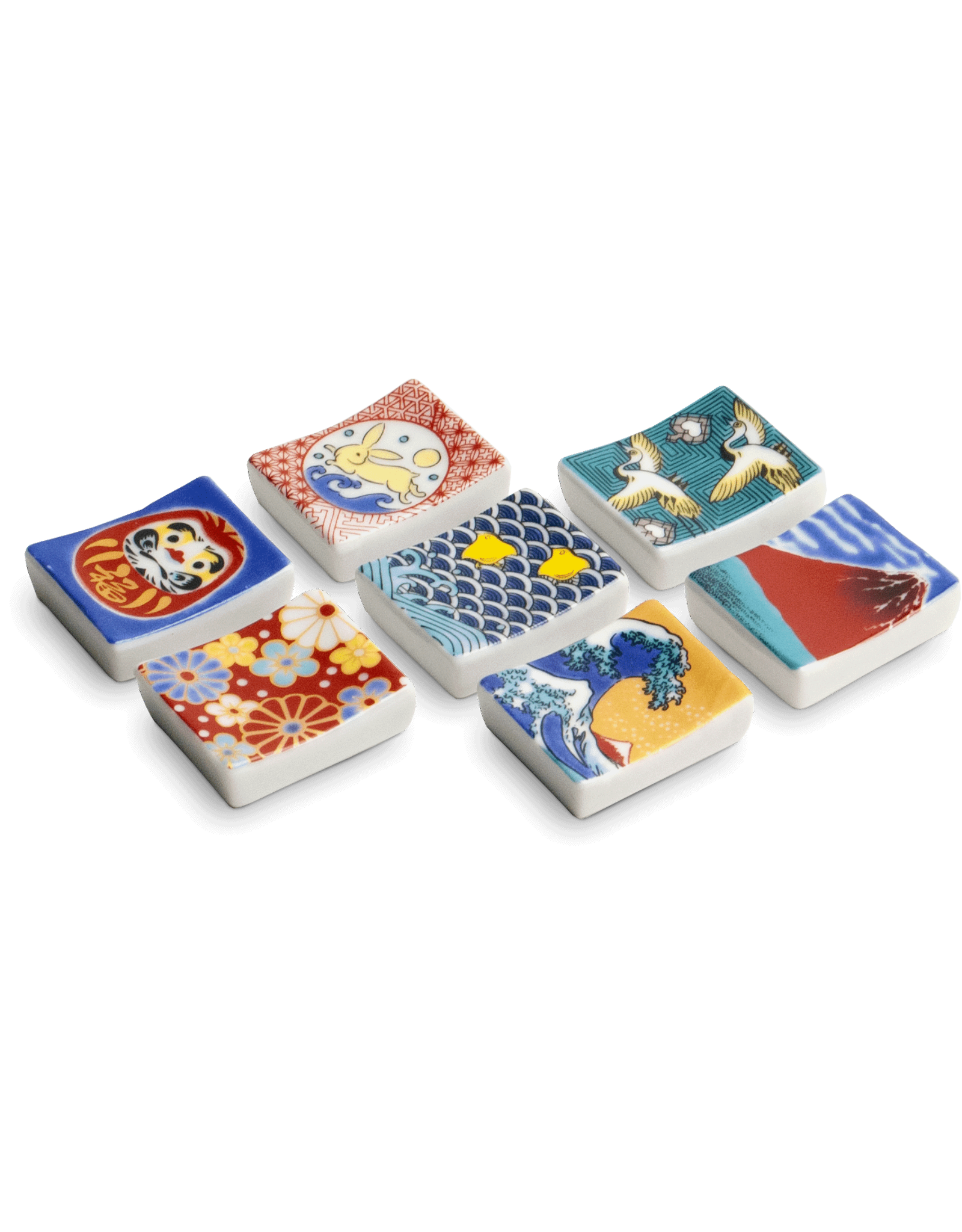 EDO Japan Chopstick rest 4x3.5cm, Square, mix, porcelain