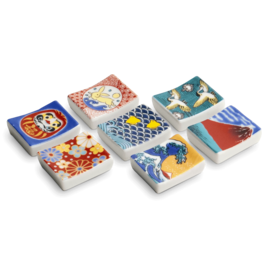 EDO Japan Chopstick rest 4x3.5cm, Square, mix, porcelain