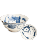 EDO Japan Kawaii Bowl Neko Nishiki, porcelain, 14,5x6,5cm, Japanese