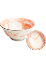 EDO Japan Kawaii Bowl Neko Nishiki, porcelain, 14,5x6,5cm, Japanese