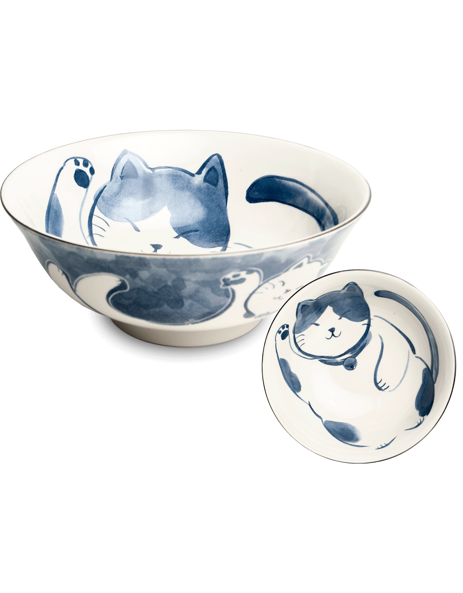 EDO Japan Kawaii Kom Neko Nishiki, porselein, 19x7,5cm, Japans
