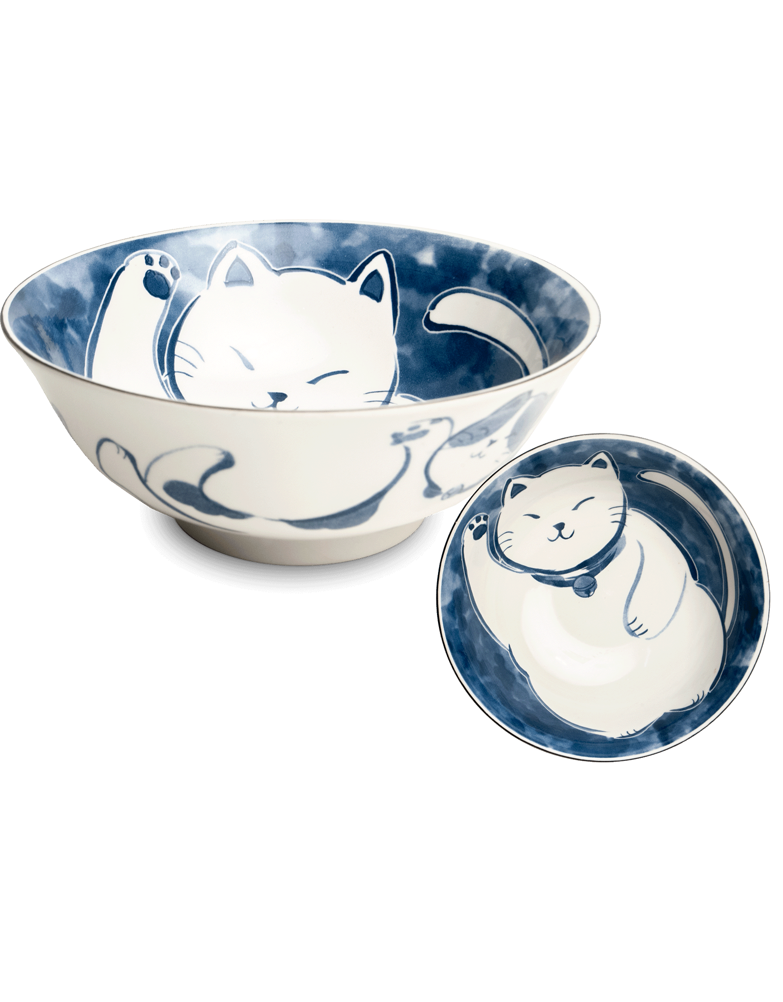 EDO Japan Kawaii Kom Neko Nishiki, porselein, 19x7,5cm, Japans
