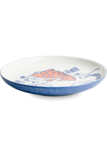 EDO Japan Deep plate / Dish Sakana, porcelain, 24,5x4cm, Japanese EDO Japan Deep plate / Dish Sakana, porcelain, 24,5x4cm, Japanese