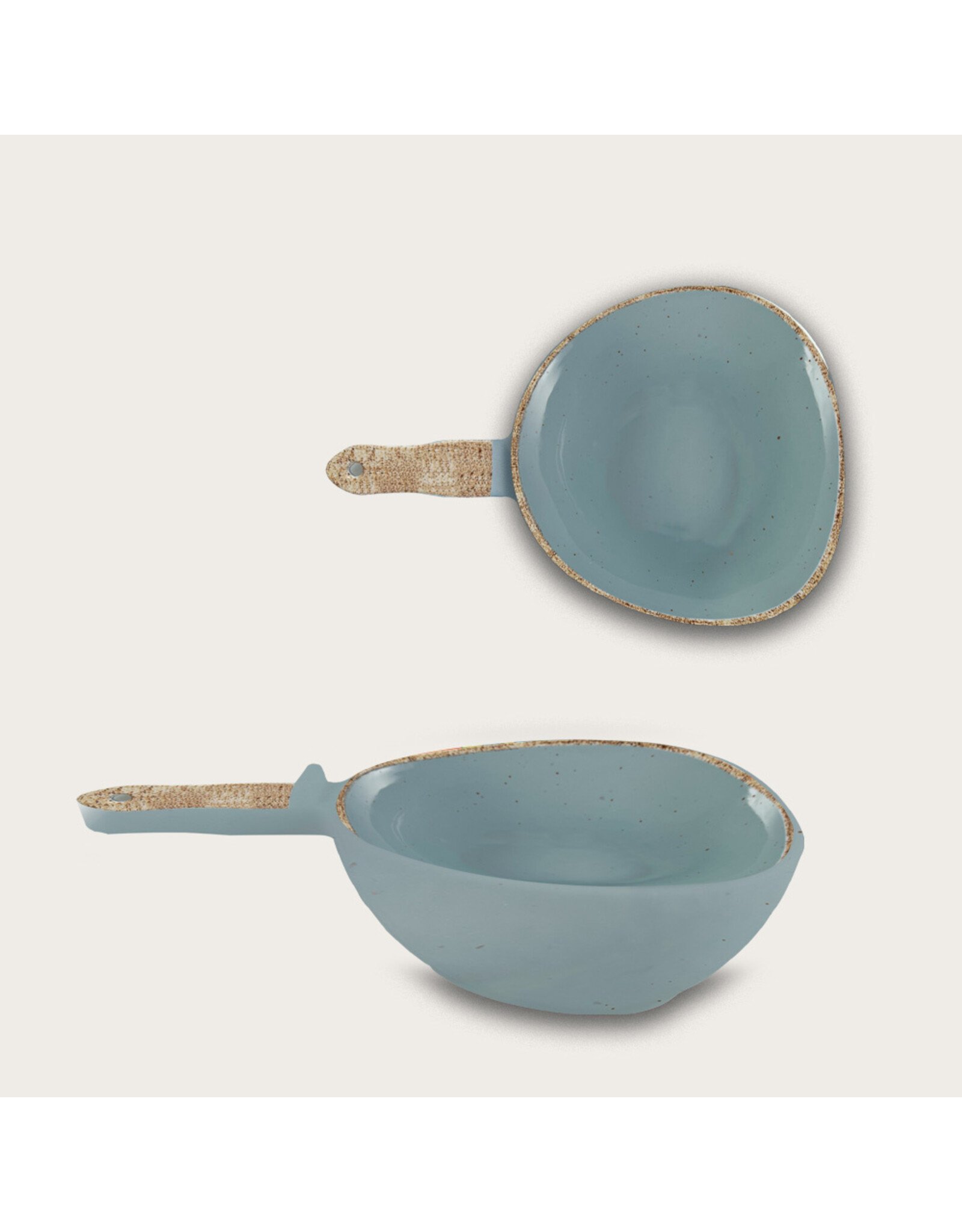 Arca Arca TIERRA Grey Melamine bowl with handle 31x21x8cm. The Tierra melamine collection exudes simplicity and authenticity. Discover the collection in different colours - white, grey and sand