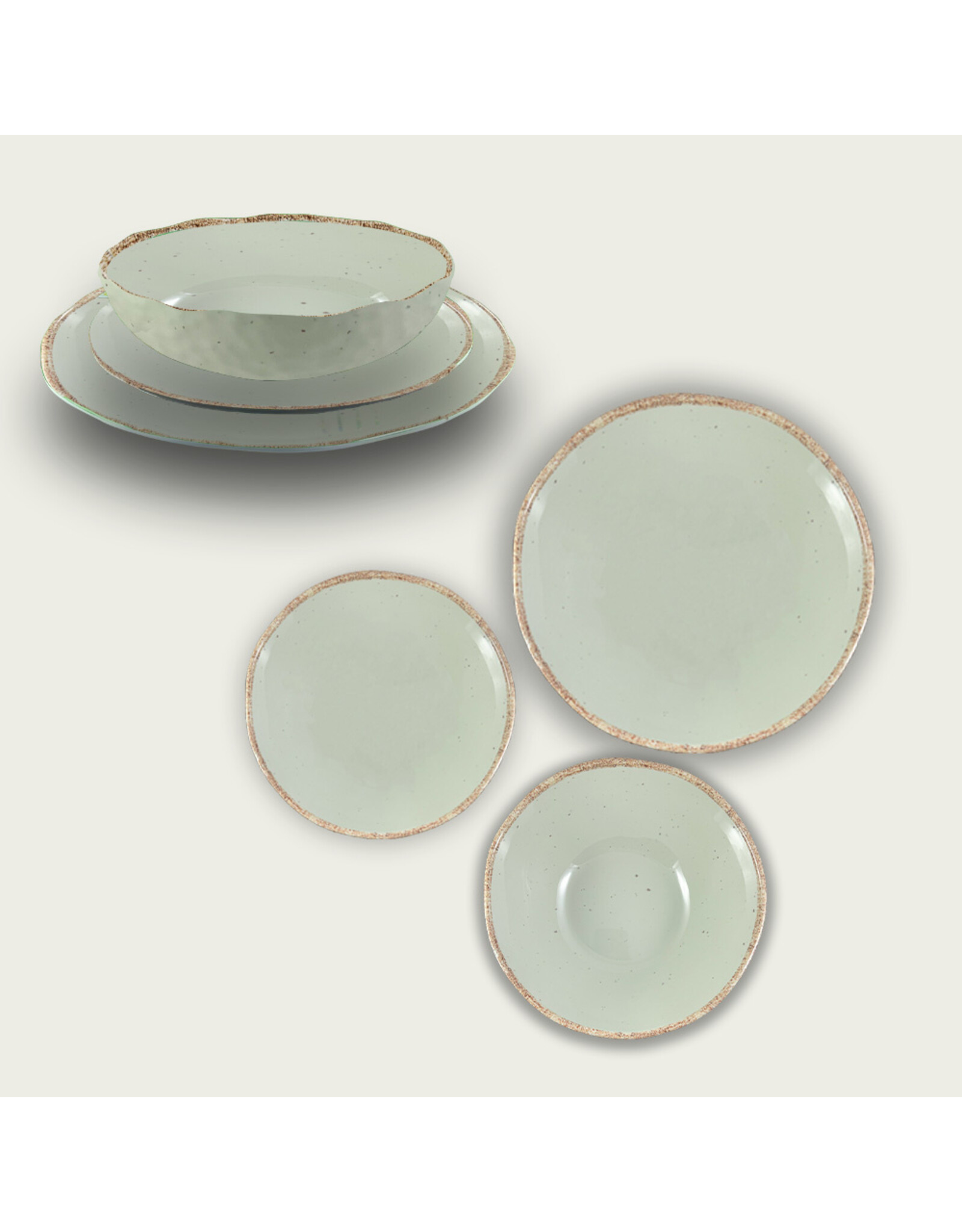 Arca Arca TIERRA Sand  Melamine Diep Soep/Pasta Bord 20cm. De Tierra melamine collectie straalt eenvoud en authenticiteit uit. Ontdek de collectie in verschillende kleuren - wit, grijs en zandkleur