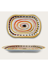 Arca Arca APULIA SPIRALE Melamine rechthoekig bord/schaal 36x23x3cm , geel
