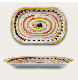 Arca Arca APULIA SPIRALE Melamine rechthoekig bord/schaal 36x23x3cm , geel