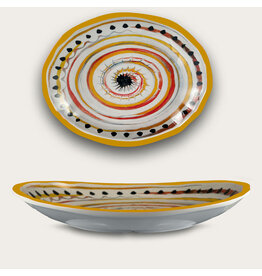 Arca Arca APULIA SPIRALE Melamine ovaal bord/schaal 36x28x5,5cm, geel