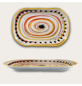 Arca Arca APULIA SPIRALE Melamine rechthoekig bord/schaal 45x30x4cm, geel