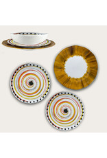 Arca Arca APULIA SPIRALE Melamine Round Deep Soup/Pasta Plate 20cm, yellow