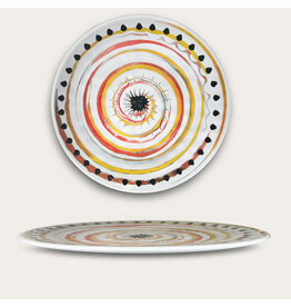 Arca Arca APULIA SPIRALE Melamine Rond Vlak Bord 35cm, geel