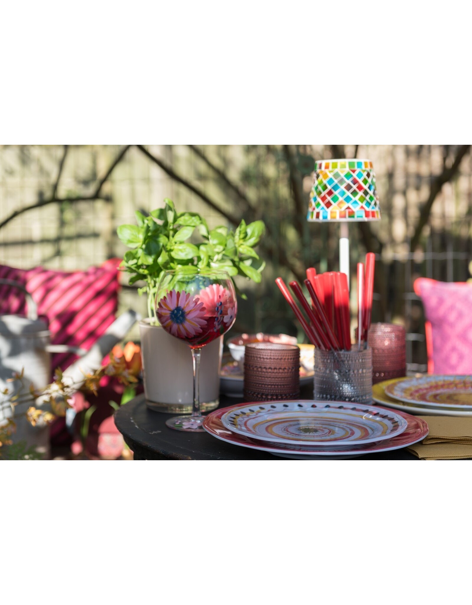 Arca Arca APULIA SPIRALE Melamine Rond Vlak Bord met rand 35x4cm, geel