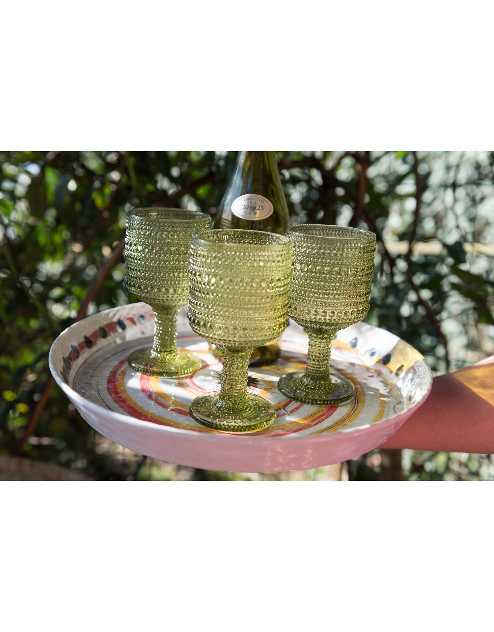 Arca Arca APULIA SPIRALE Melamine Rond Vlak Bord met rand 35x4cm, geel