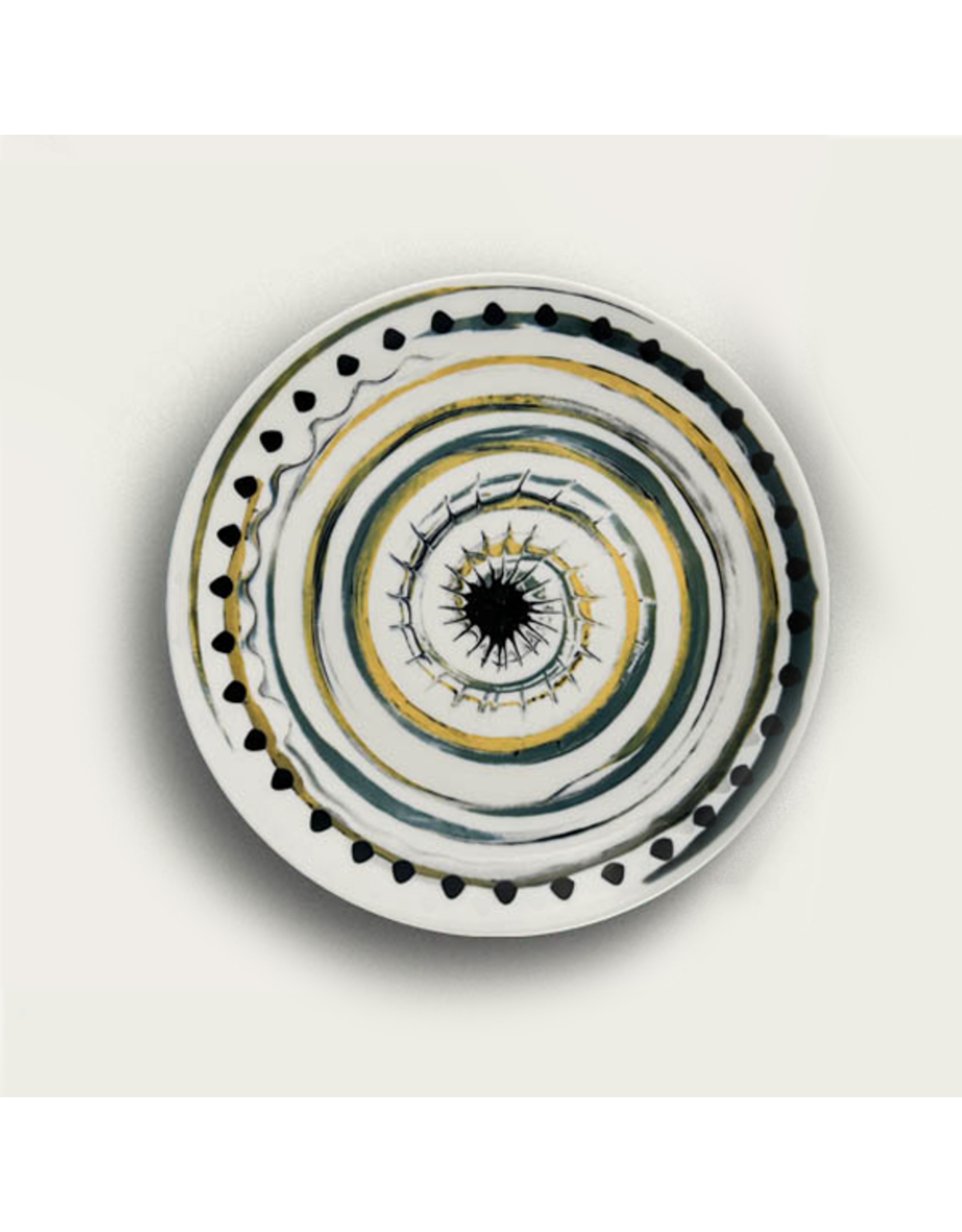 Arca Arca APULIA SPIRALE Porseleinen Rond Diep Soep/Pasta Bord 20cm, groen