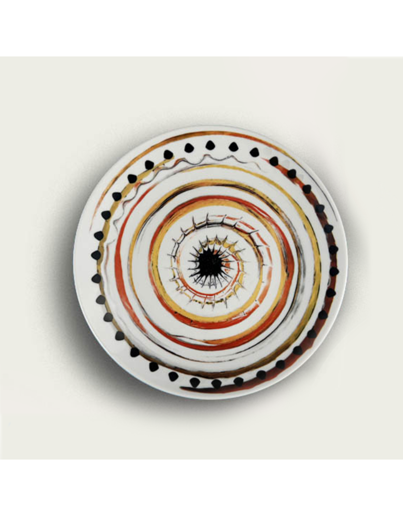 Arca Arca APULIA SPIRALE Porcelain Round Dessert Plate 20cm, red
