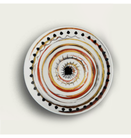 Arca Arca APULIA SPIRALE Porcelain Round Deep Soup/Pasta Plate 20cm, red