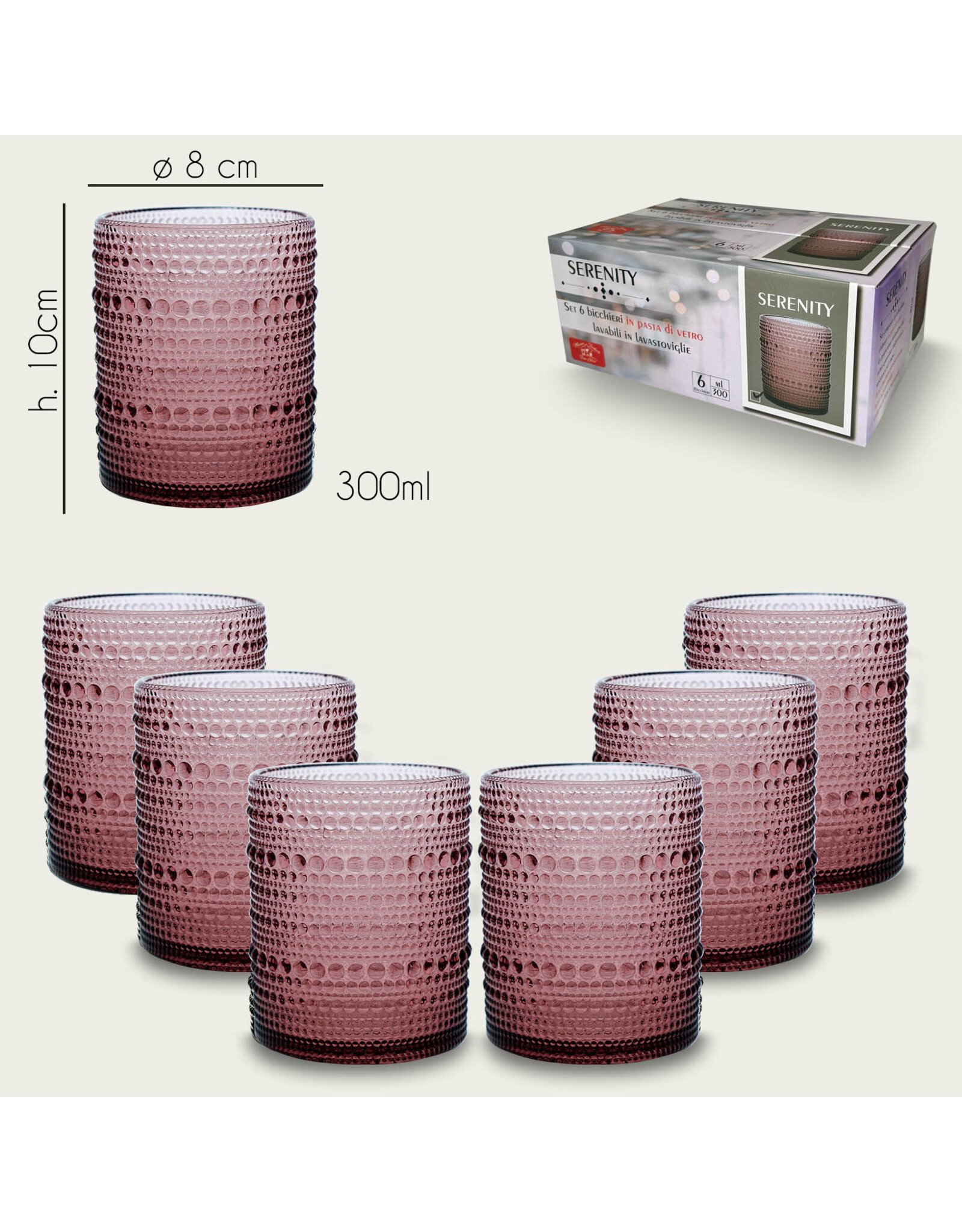 Arca Tumbler Arca Serenity, amber, 300ml, , 6-pack, water/c/mocktailglas met een unieke en robuuste look, past voor elke gelegenheid