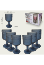 Arca Wijnglas  Arca Serenity, blauw, 250ml, 6-pack, water/c/mocktailglas met een unieke en robuuste look, past voor elke gelegenheid