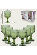 Arca Wijnglas  Arca Serenity, groen, 250ml, 6-pack, water/c/mocktailglas met een unieke en robuuste look, past voor elke gelegenheid