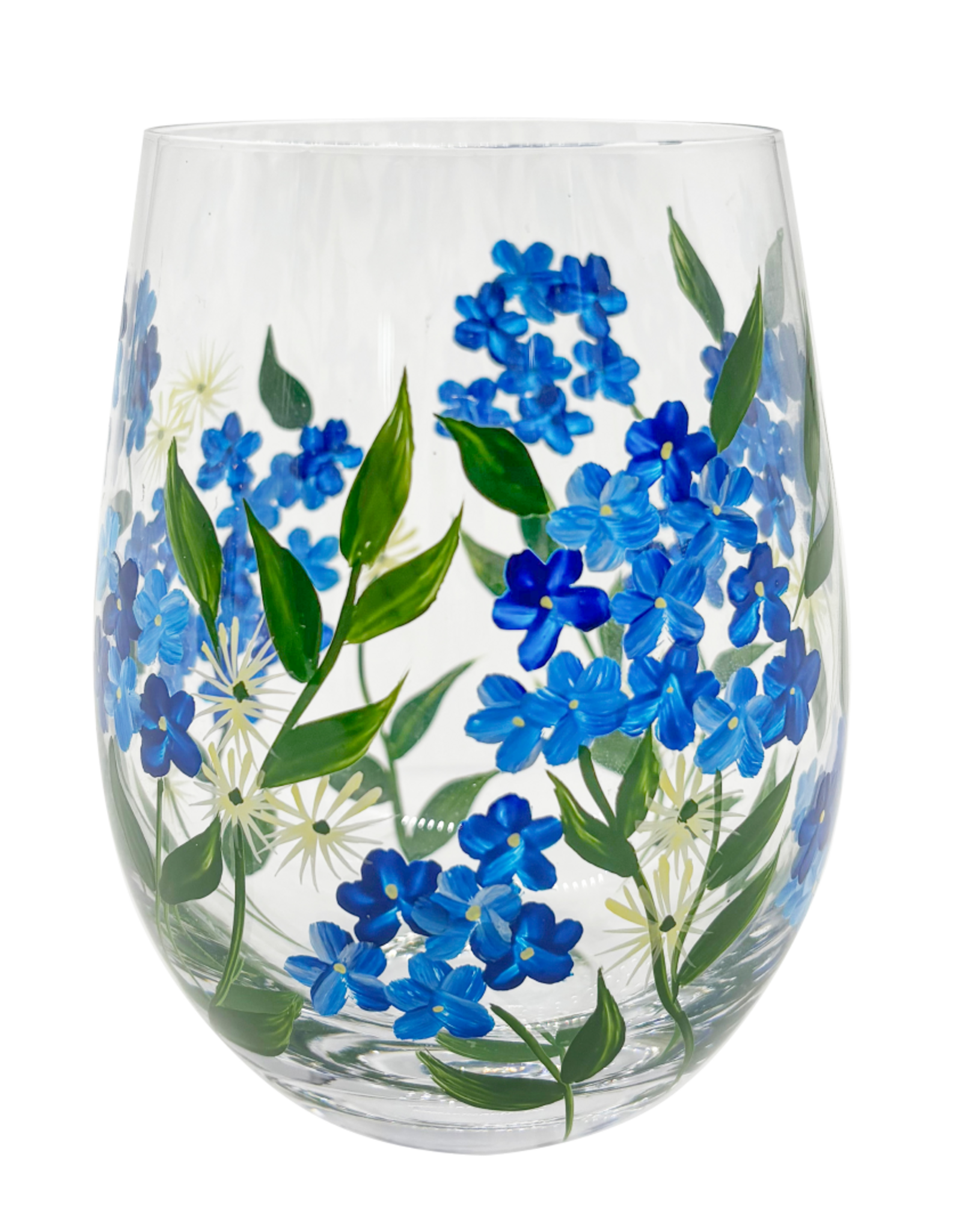 Teaclassix Flora Tumbler / C/Mocktail Glass Forgetmenot, 450ml, hand painted, 2-pack