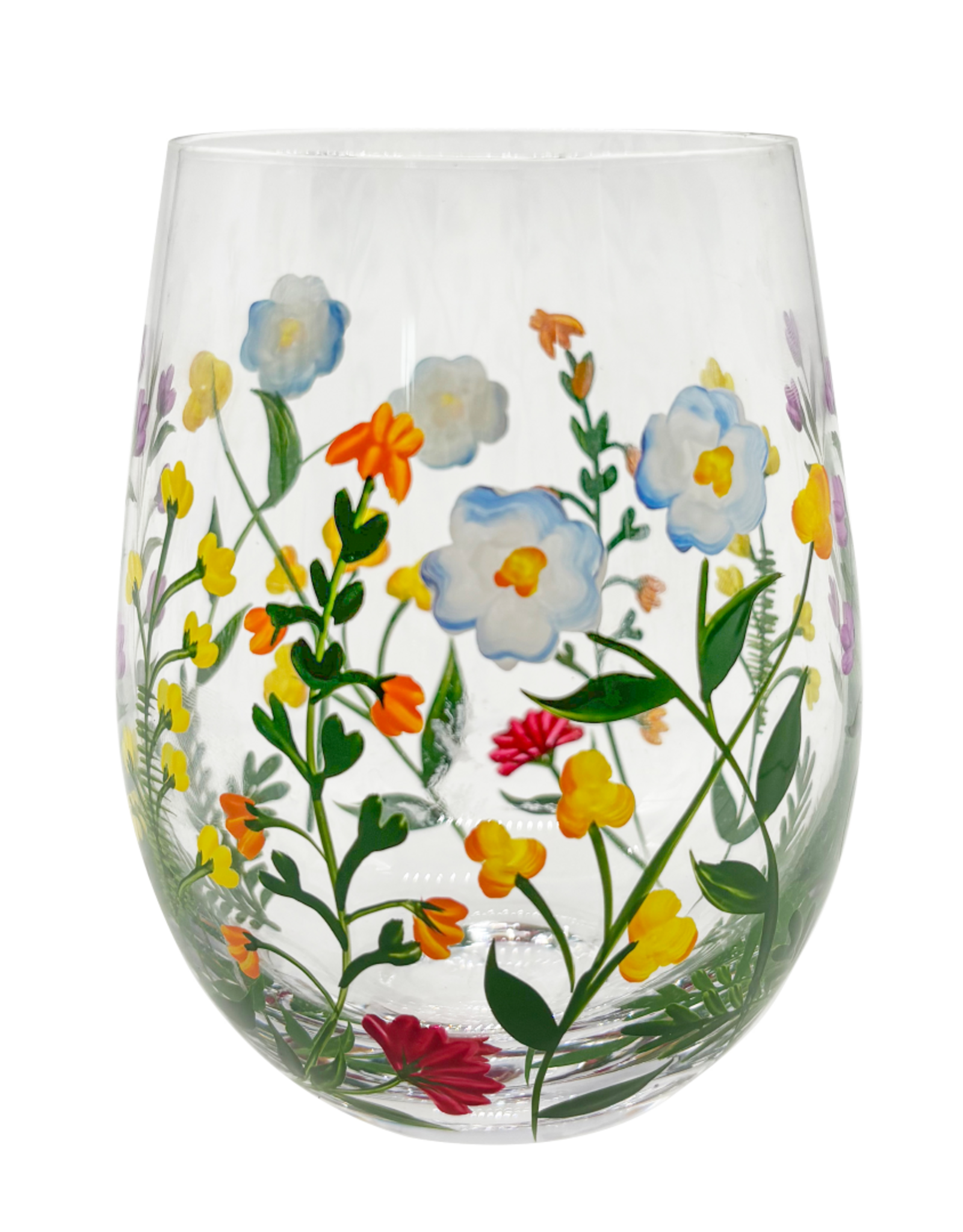 Teaclassix Flora Tumbler / C/Mocktail Glass Meadowsweet, 450ml, hand painted, 2-pack