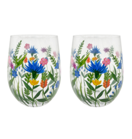 Teaclassix Flora Tumbler / C/Mocktail Glass Flowerfield, 450ml, 2-pack
