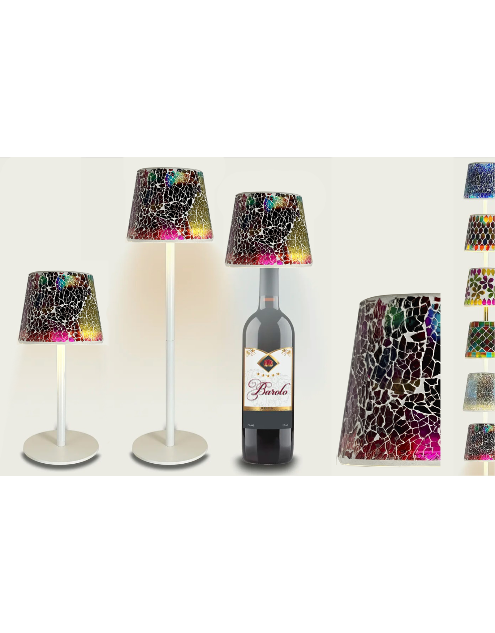 Arca Arca Wireless table lamp BARI mosaic- LED - dimmable - suitable for outdoor use IP44 - incl bottle adapter