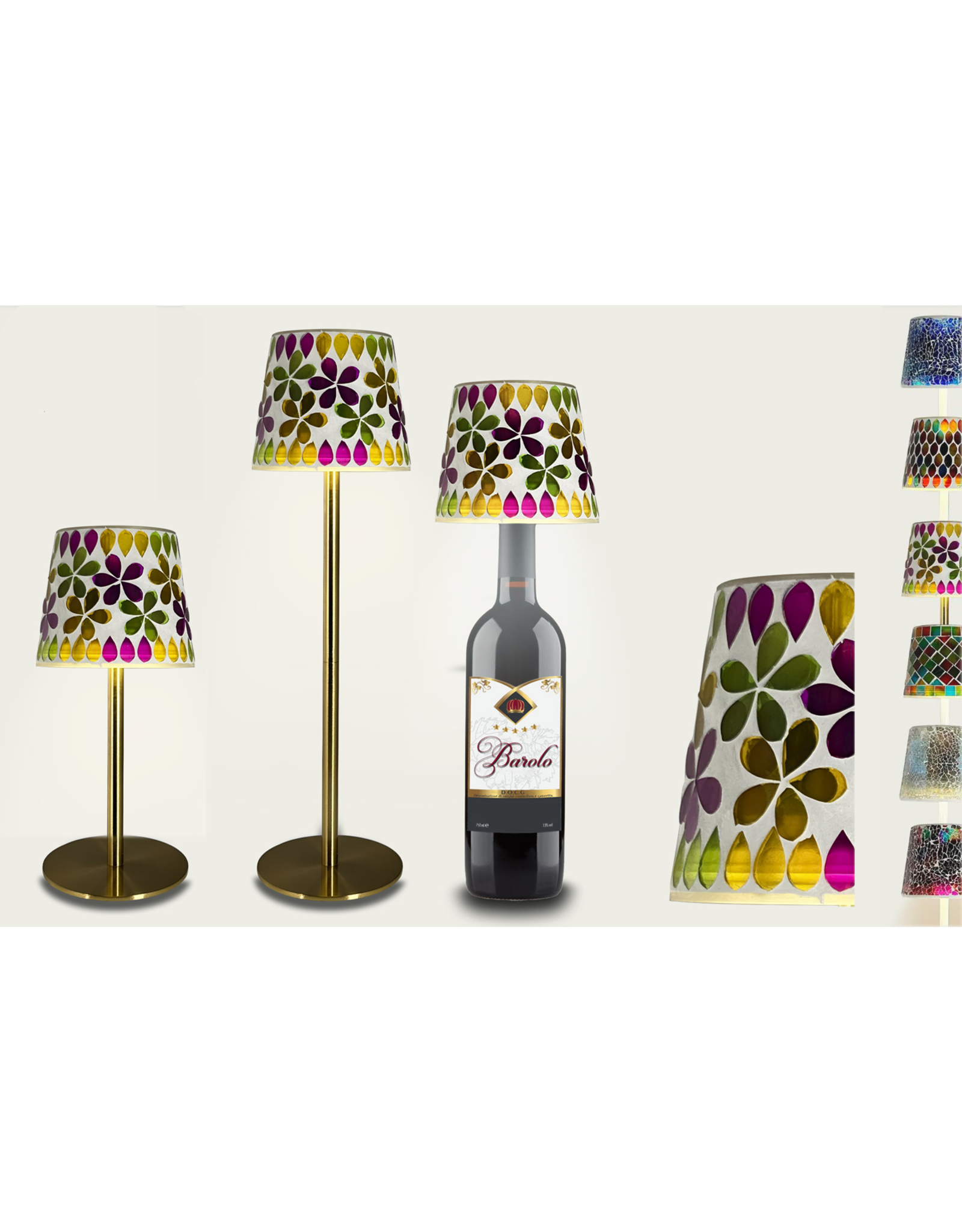 Arca Arca Wireless table lamp MONZA mosaic- LED - dimmable - suitable for outdoor use IP44 - incl bottle adapter