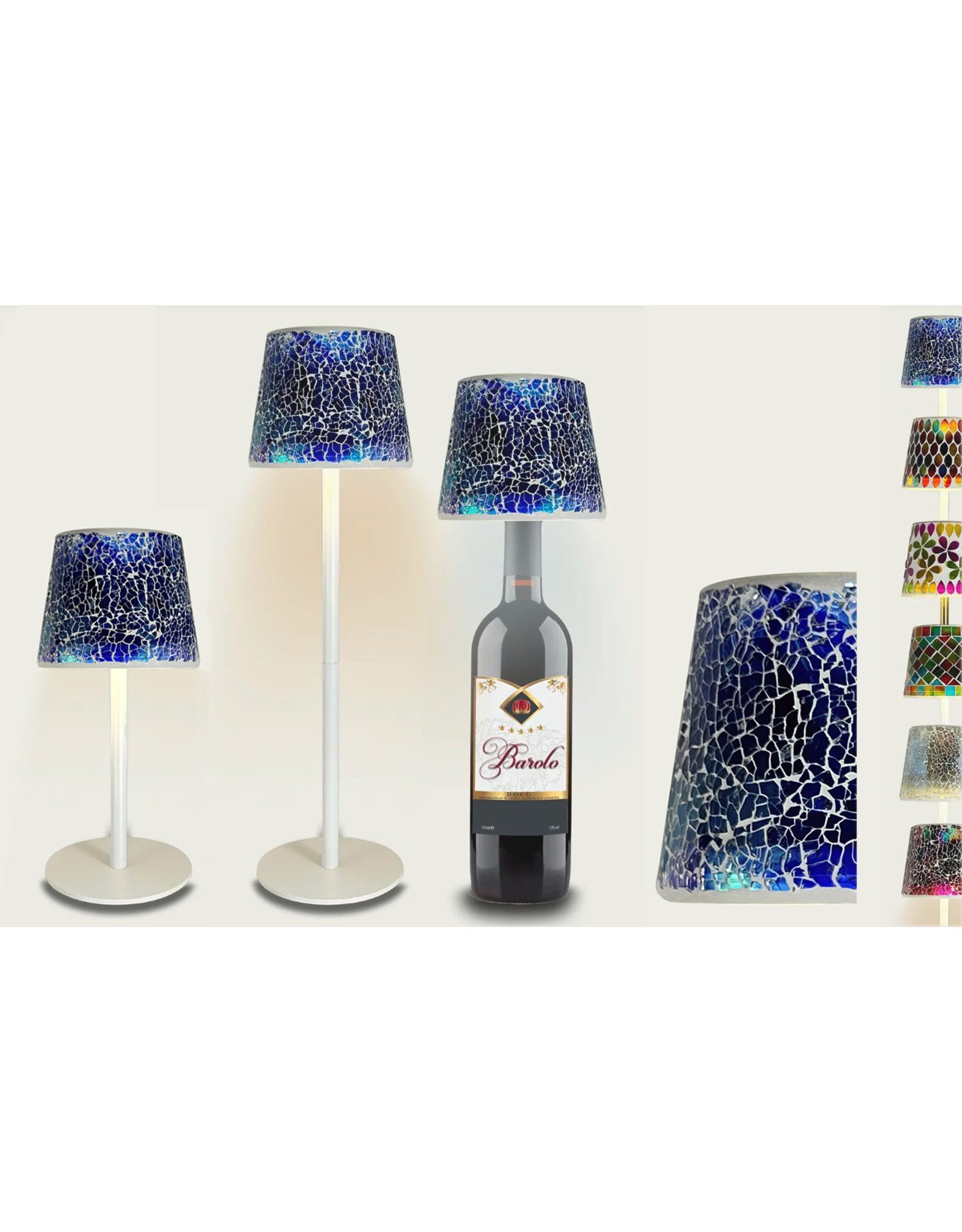 Arca Arca Wireless table lamp PARMA mosaic- LED - dimmable - suitable for outdoor use IP44 - incl bottle adapter