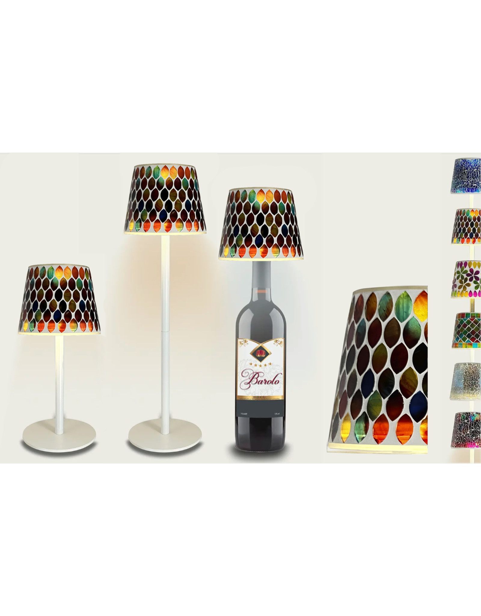 Arca Arca Wireless table lamp RIMINI mosaic- LED - dimmable - suitable for outdoor use IP44 - incl bottle adapter