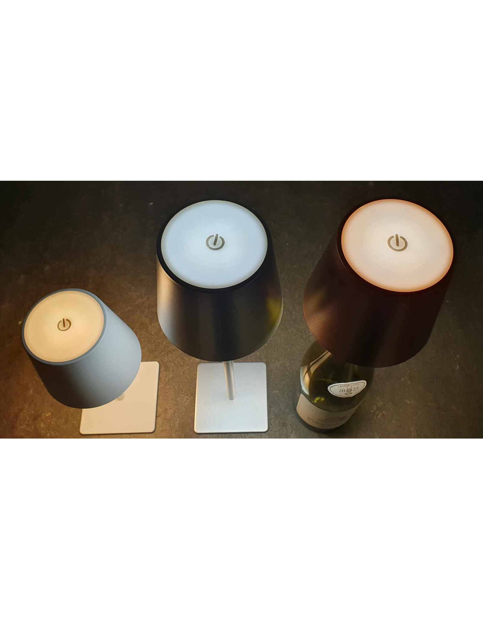 Arca Arca Draadloze Tafellamp BIANCO - wit - LED - dimbaar - geschikt voor buiten IP44 - incl fles adapter