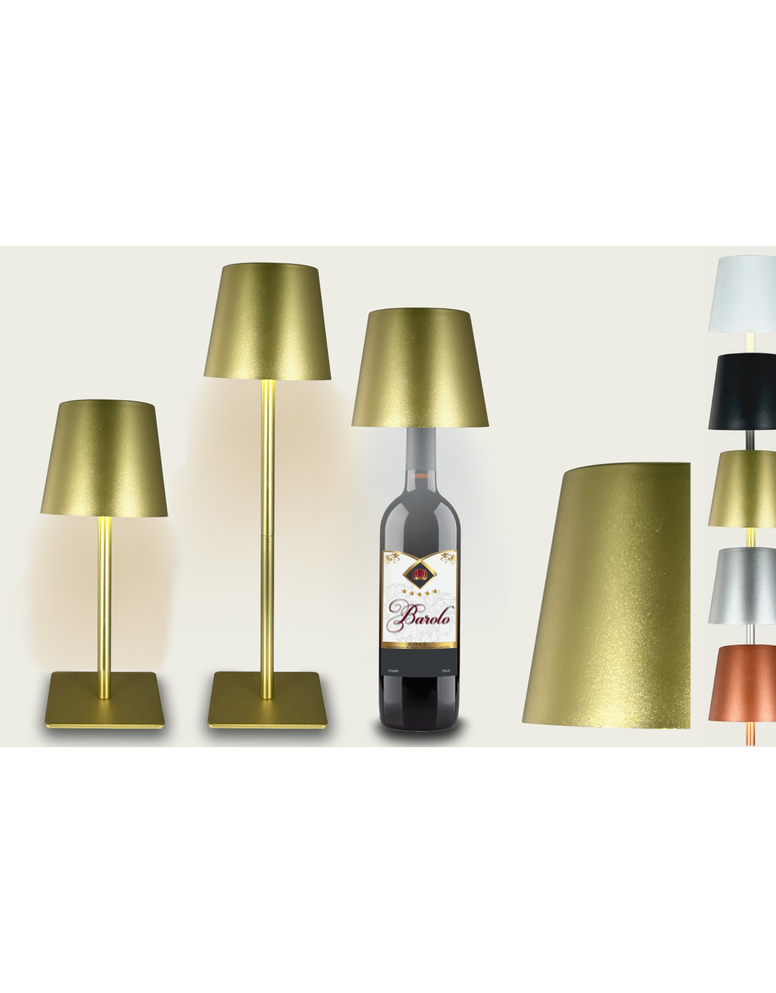Arca Arca Wireless table lamp ORO - gold-coloured - LED - dimmable - suitable for outdoor use IP44 - incl bottle adapter
