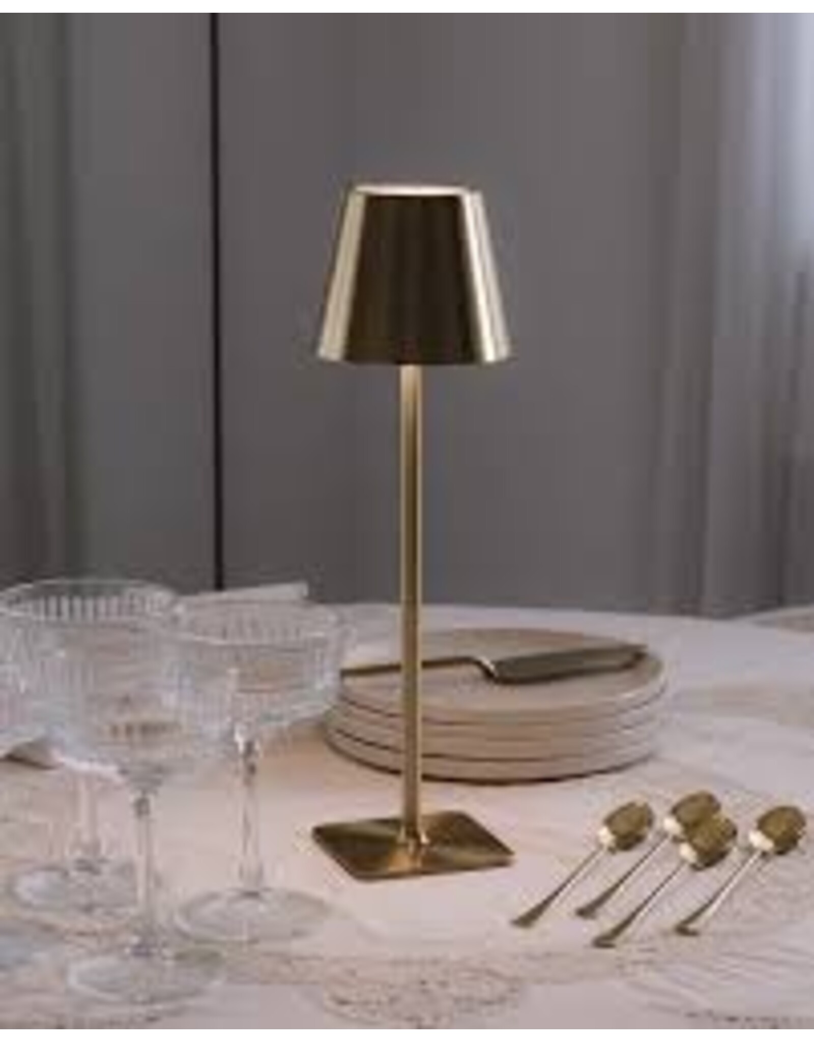 Arca Arca Draadloze Tafellamp ORO - goudkleurig - LED - dimbaar - geschikt voor buiten IP44 - incl fles adapter