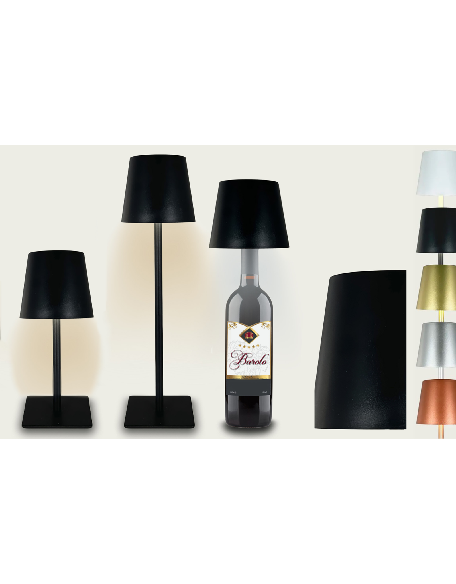 Arca Arca Wireless table lamp NERO - black - LED - dimmable - suitable for outdoor use IP44 - incl bottle adapter