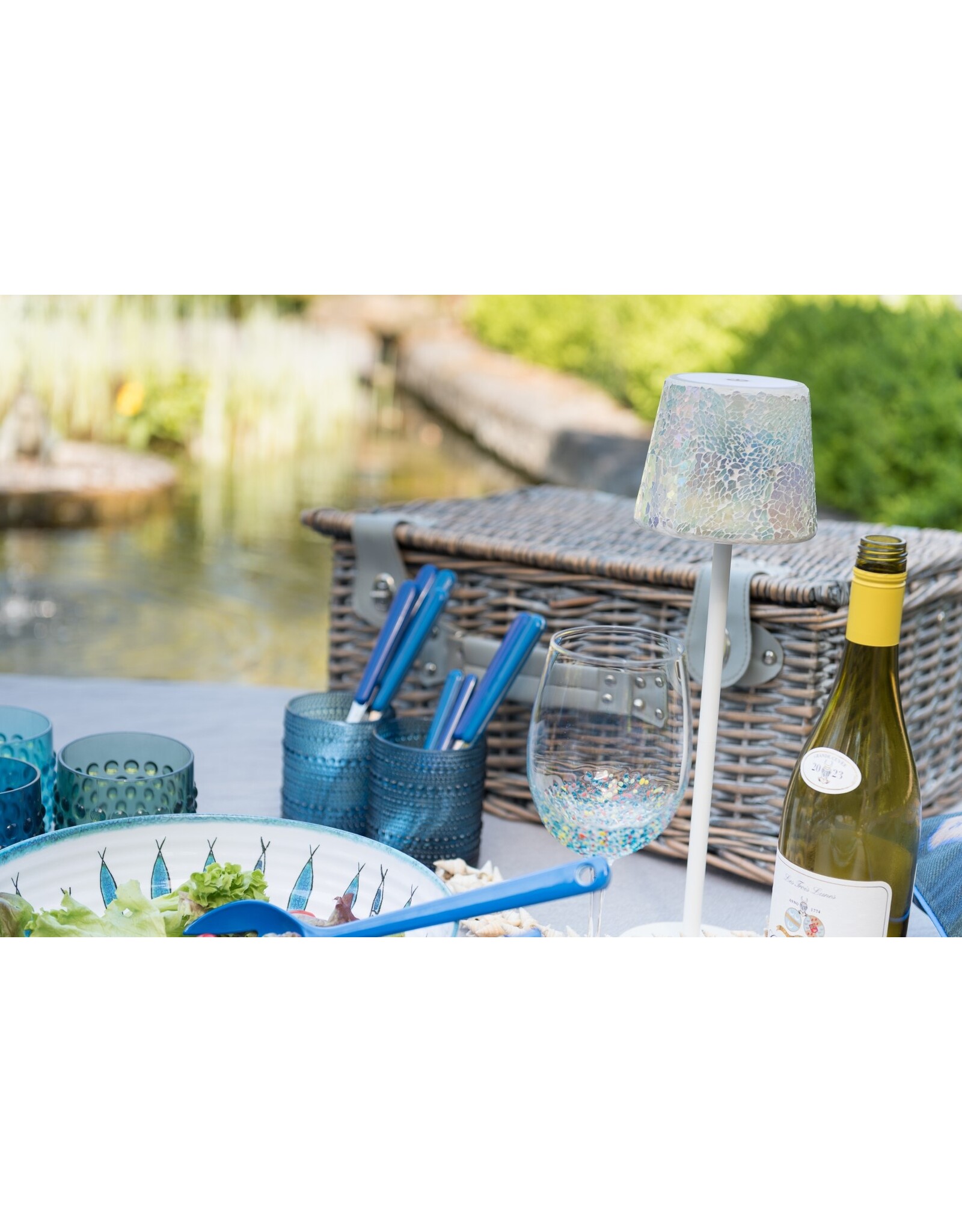 Arca Arca Wireless table lamp TRENTE mosaic- LED - dimmable - suitable for outdoor use IP44 - incl bottle adapter