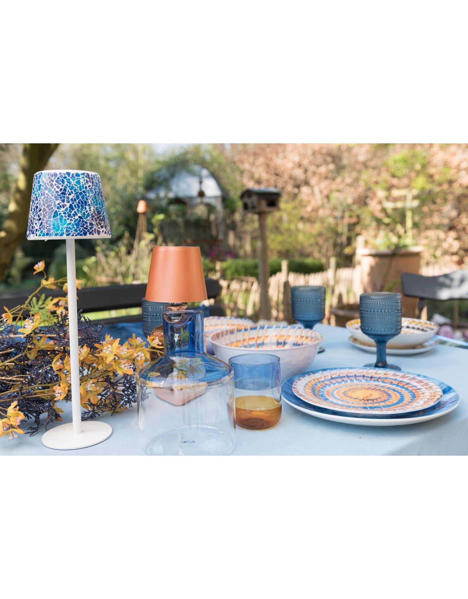 Arca Arca Wireless table lamp PARMA mosaic- LED - dimmable - suitable for outdoor use IP44 - incl bottle adapter