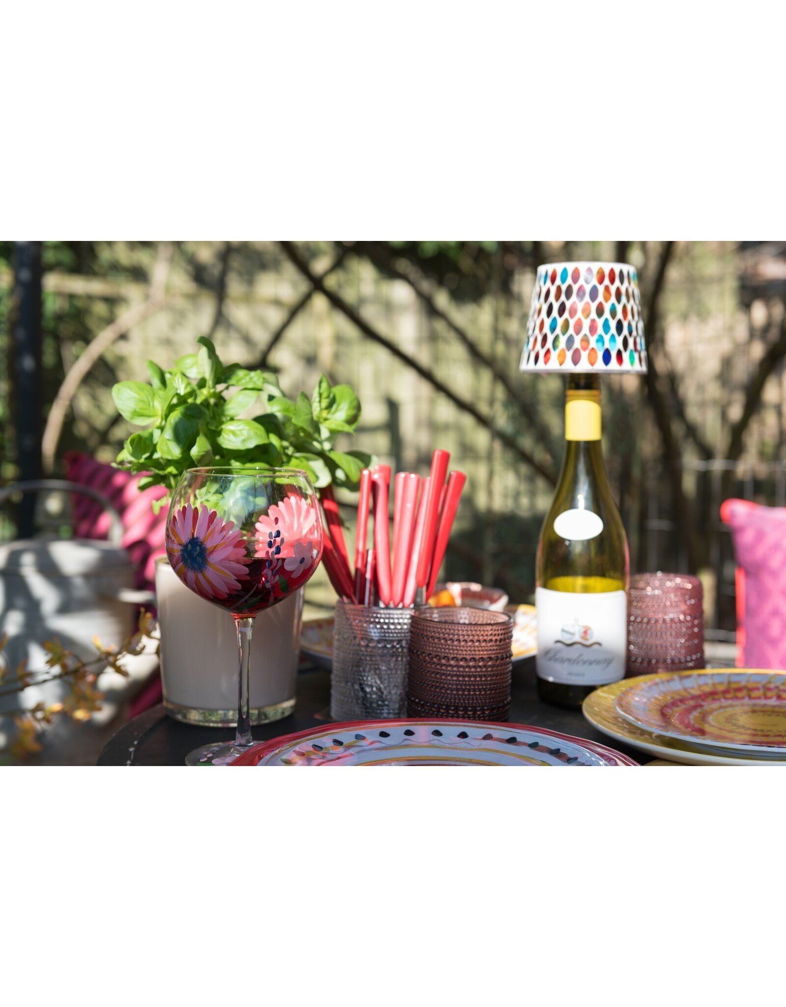 Arca Arca Wireless table lamp RIMINI mosaic- LED - dimmable - suitable for outdoor use IP44 - incl bottle adapter