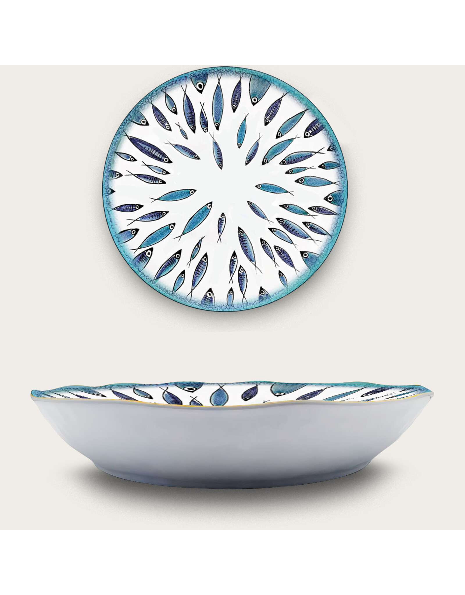 Arca Arca Fish Melamine Salad Bowl 40x7.5cm