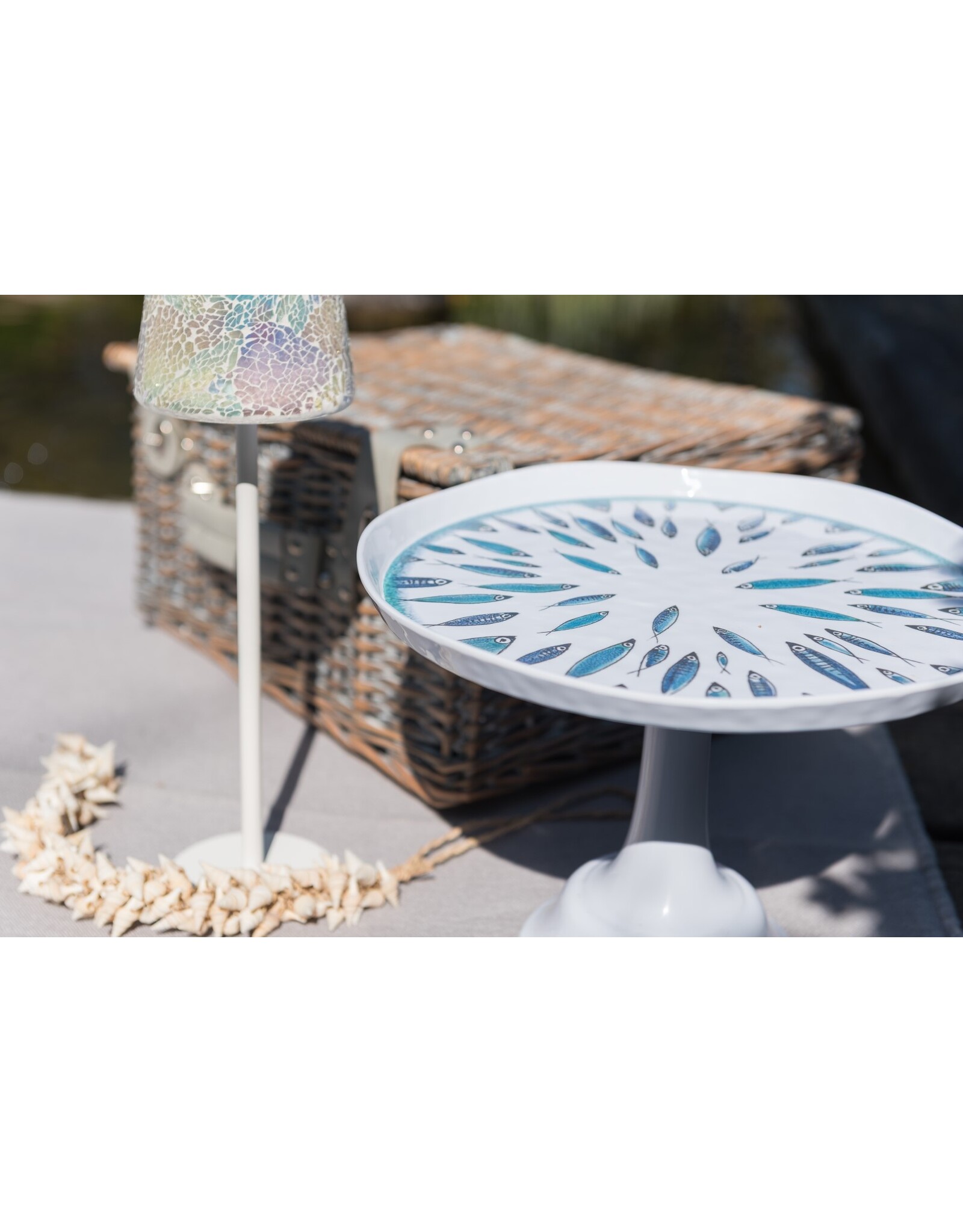 Arca Arca Fish Melamine Cake Stand on foot 32x23cm