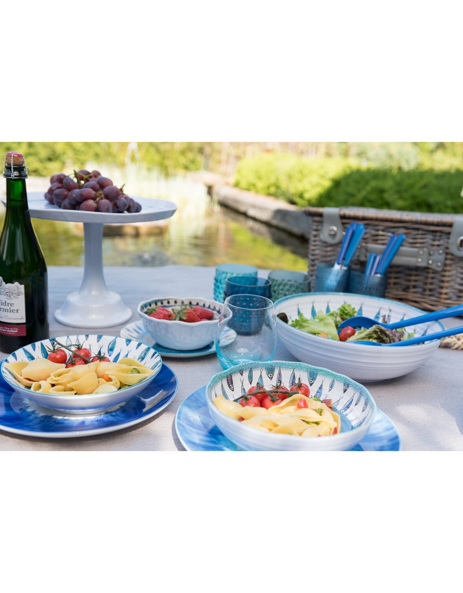 Arca Arca Fish Melamine Deep Soup/Pasta Plate 20cm.  The Fish melamine collection has beautiful fish motifs that give you an instant summer feeling.