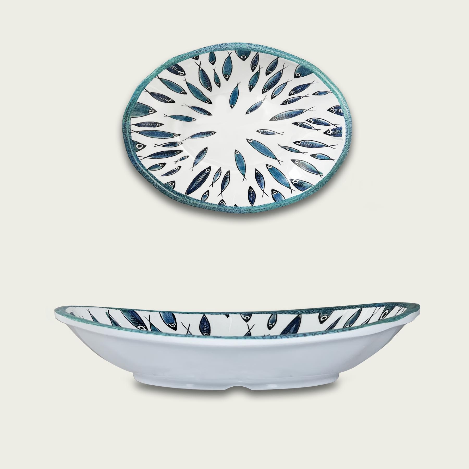 Arca Fish Melamine Ovaal Bord 36x28x5,5cm - TX-Horeca