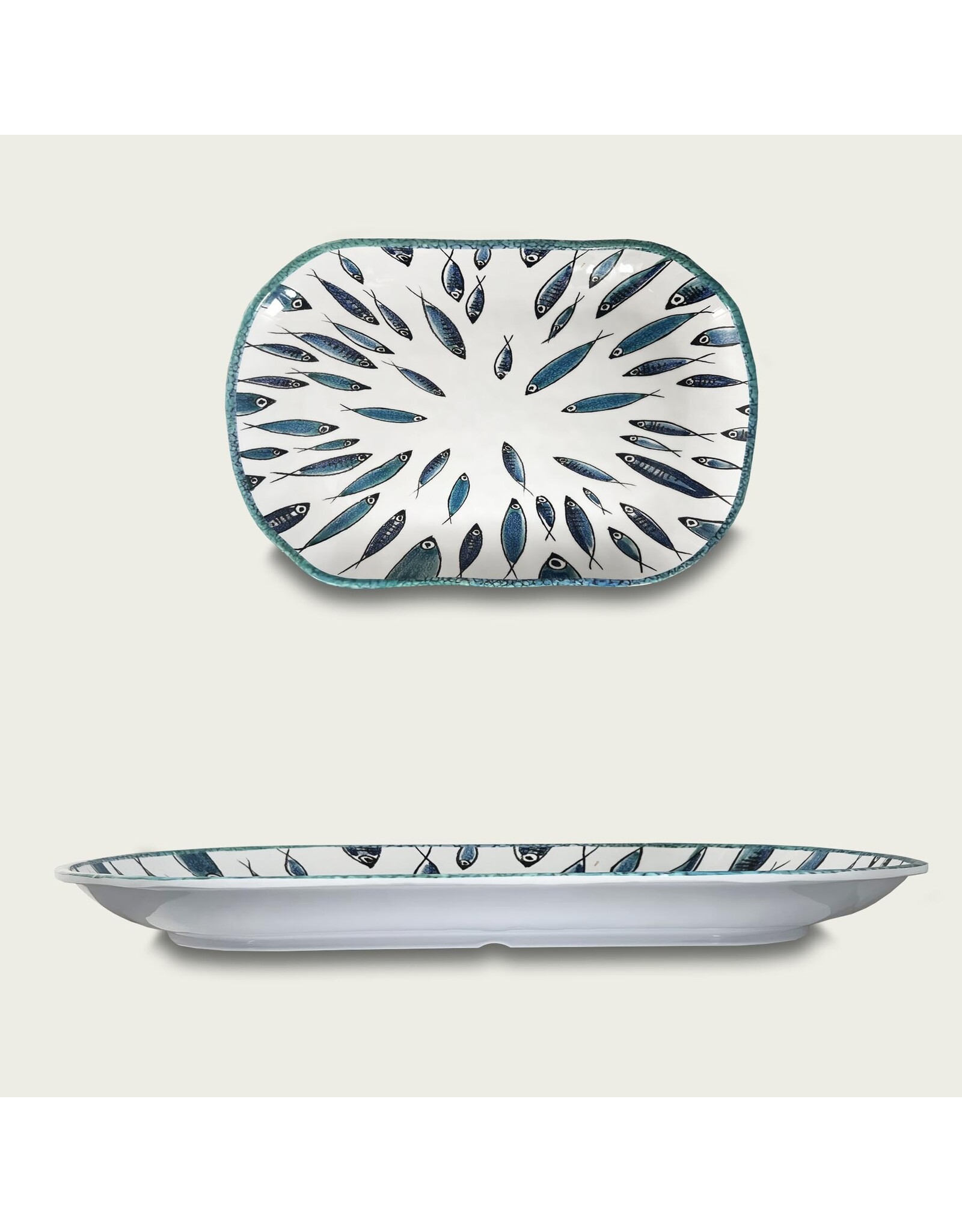 Arca Arca Fish Melamine Rectangular Plate 45x30x4cm