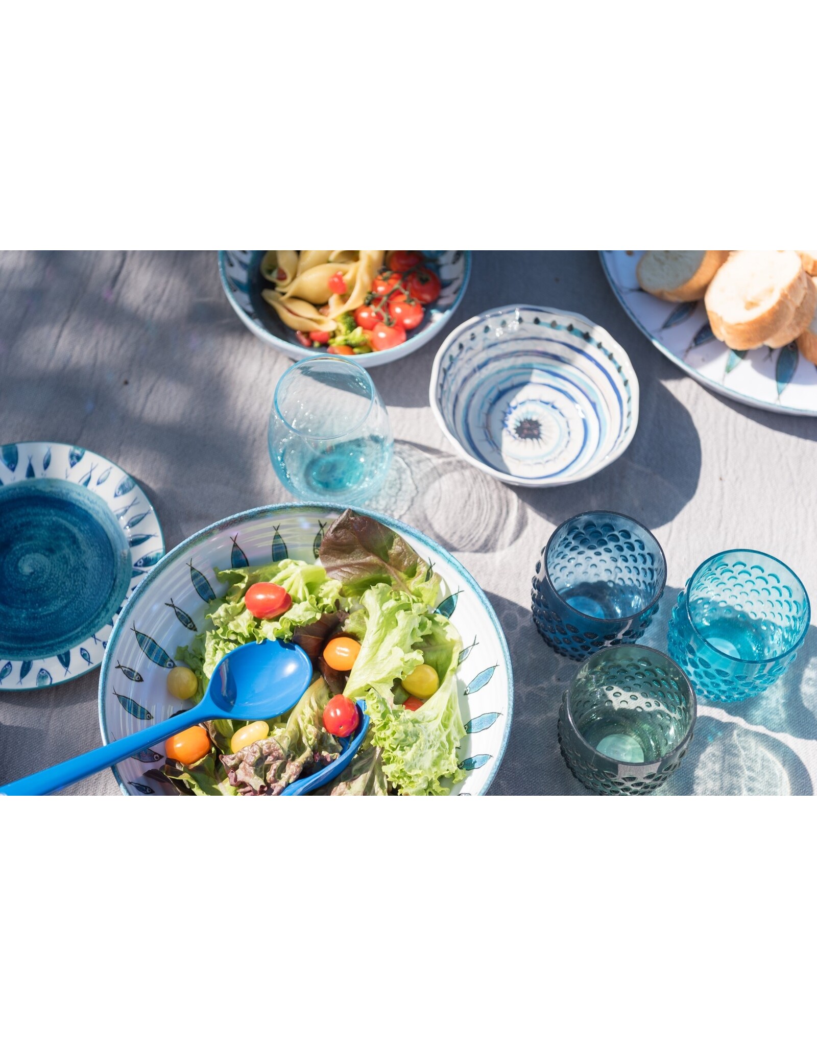 Arca Arca Fish Melamine Dinner Plate 28cm.  The Fish melamine collection has beautiful fish motifs that give you an instant summer feeling.