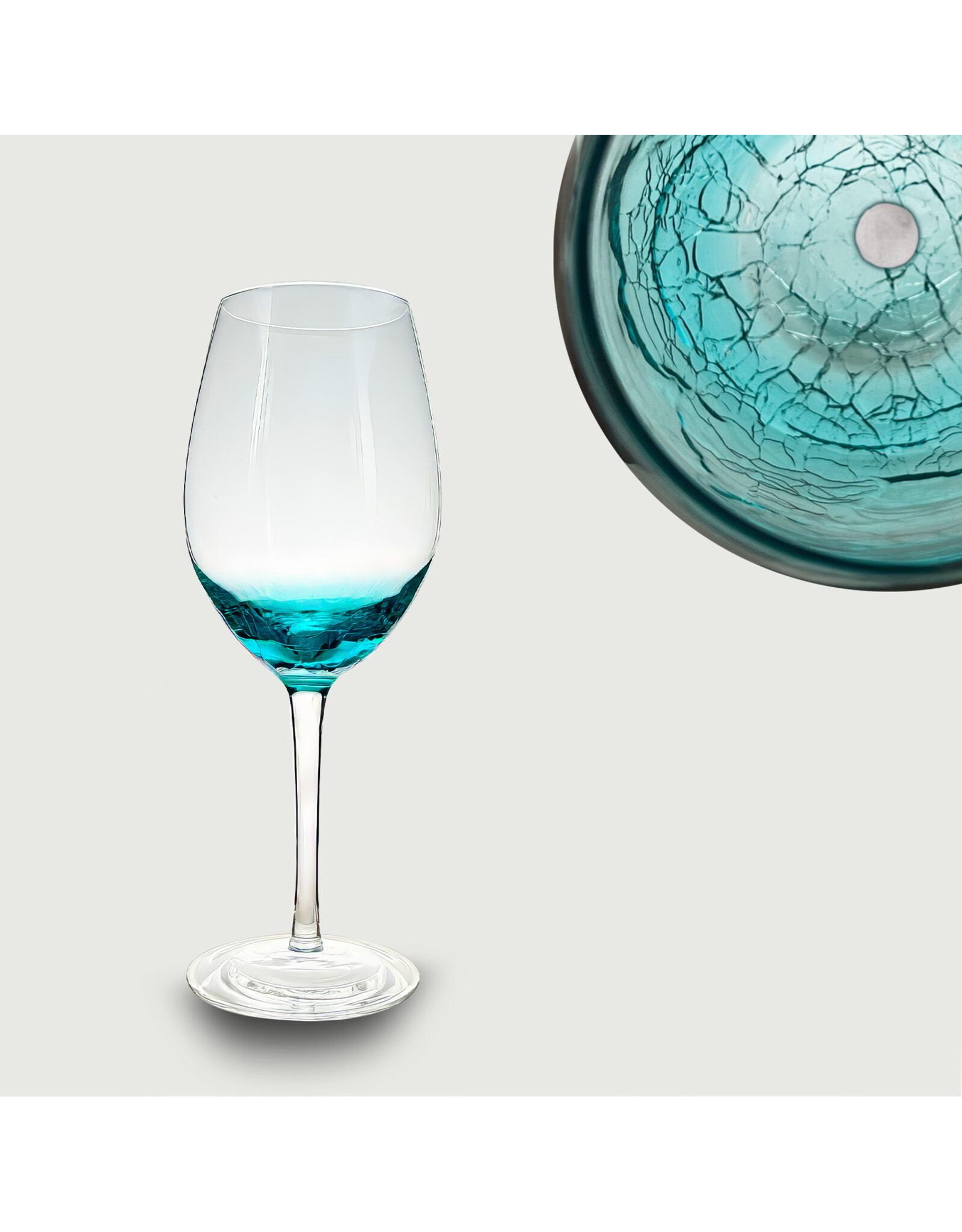 Arca Wine glass Arca Ice, clear/light blue, 440ml, with a subtle light blue gradient with a crackled look at the bottom